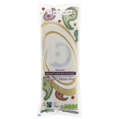 King Soba's Fairtrade, Organic and Vegan Og Basmati Rice Noodles - perfect for stir-fries, soups and salads.