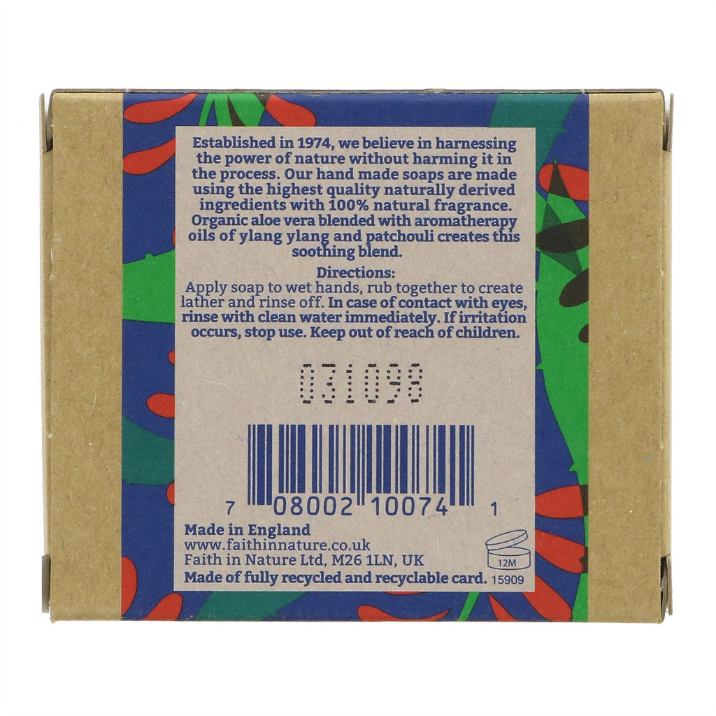 Faith In Nature | Wrapped Soap - Aloe Vera - With ylang ylang. Rejuvenating | 100g