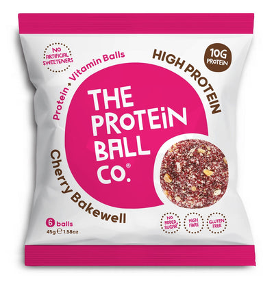 The Protein Ball co | Cherry Bakewell Pro + Vit Balls | 45g