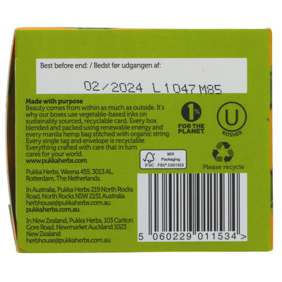 Pukka Lemon Ginger & Manuka Honey Tea - Organic blend of slow-dried lemons, ginger root, FairWild elderflowers & manuka honey to warm & soothe.