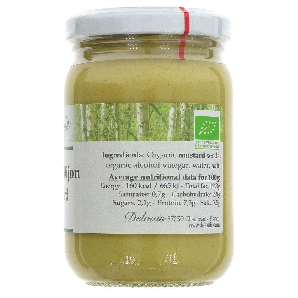 Organic, Vegan Dijon Mustard - adds zesty kick to any dish, perfect for sandwiches, dressings & marinades. No VAT.