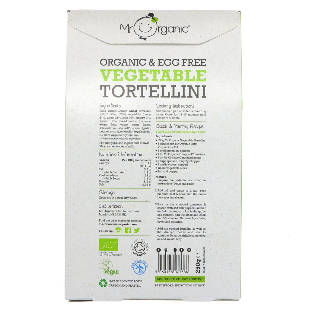 Mr Organic | Tortellini with Vegetables - Egg Free | 250g