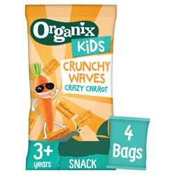 Organix | Organix KIDS Crazy Carrot Crunchy Waves (4x14g) | 4 x 14gbag