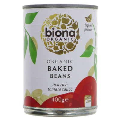 Organic vegan baked beans - high protein & fibre, no added sugar.