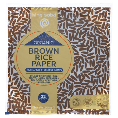 King Soba's Gluten-Free Brown Rice Paper | Perfect for Delicious Vietnamese Spring Rolls | Organic | Vegan | No VAT Charged