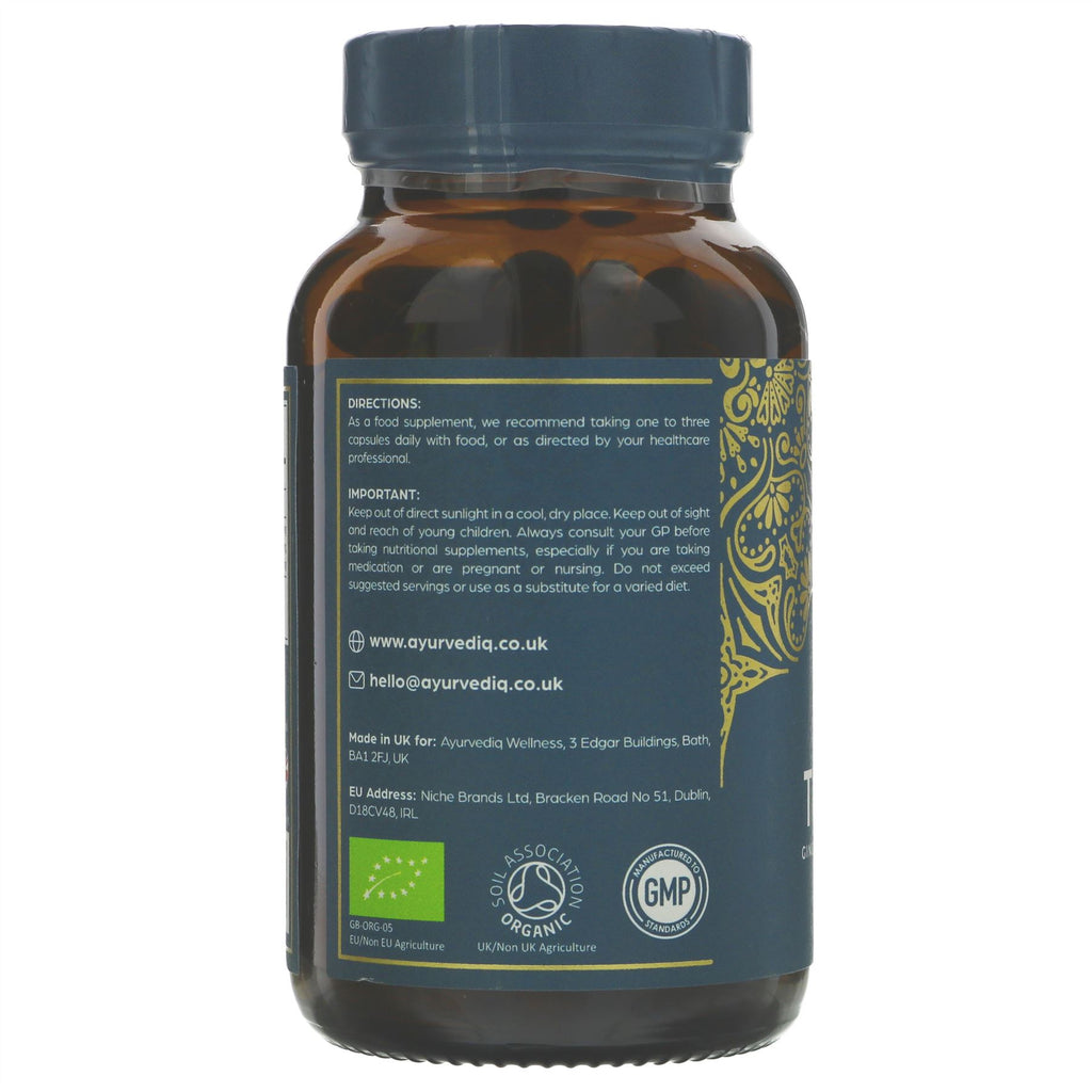 Organic Turmeric by Ayurvediq Wellness. Vegan and made with Ginger & Black Pepper. Enhance your recipes with this flavorful spice.