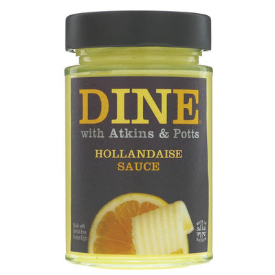 Indulgent and creamy Hollandaise Sauce by Atkins & Potts - No Added Sugar. Perfect for Eggs Benedict, fish, veggies, and asparagus.