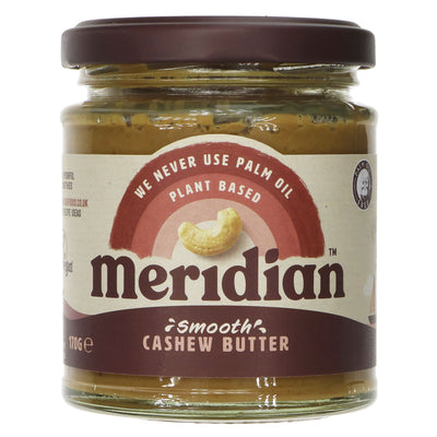 Indulge in Meridian's Cashew Butter - Vegan, gluten-free, dairy-free, additive-free & delicious. Perfect on toast or in your favorite recipes.