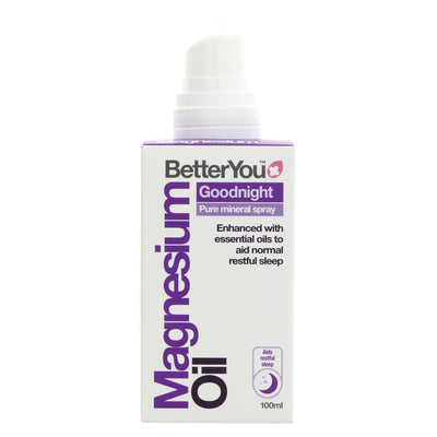 Better You Magnesium Oil - Goodnight Spray: Vegan and promotes restful sleep. Transdermal formula for easy absorption.