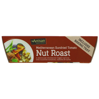 Artisan Grains Sundried Tomato Nut Roast - Vegan, 200g, easy to make, perfect for dinner table. Recyclable baking tray.