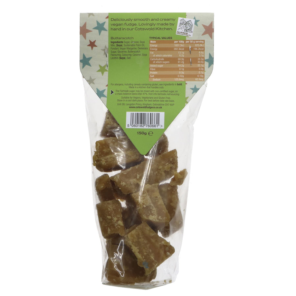 Vegan Butterscotch Fudge - Fairtrade, Gluten-Free, No Added Sugar, Vegan. Handmade in Cotswold. Indulge guilt-free!