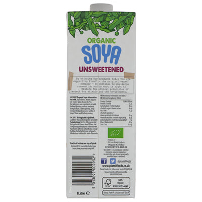 Organic Soya Milk Heritage - Unsweetened: gluten-free, vegan, perfect for cereals & recipes.