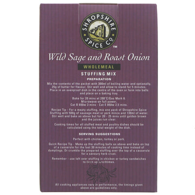 Vegan Sage & Onion Stuffing by Shropshire Spice. Perfect for adding flavour to your plant-based meals.