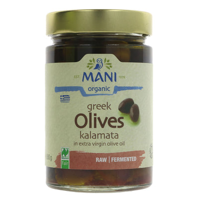 Organic Kalamata Olives in Olive Oil - Gluten-Free, Vegan, Greek Flavor. 280G.