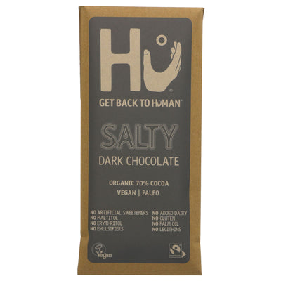 Hu Salty Dark Chocolate Bar - Fairtrade, Organic & No Added Sugar. Vegan & Gluten-Free. Satisfyingly Sweet & Salty!