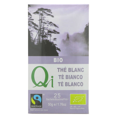 Fairtrade, organic, vegan white tea: delicate and sweet, perfect for a relaxing afternoon. 25 bags. No VAT.