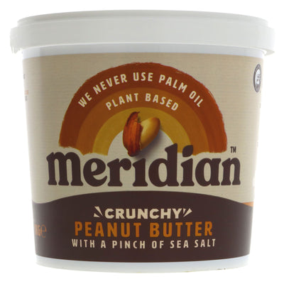 Meridian Crunchy Peanut Butter with Sea Salt - 1KG, Organic, Vegan - Perfect for Toast and Smoothie Bowls - No VAT