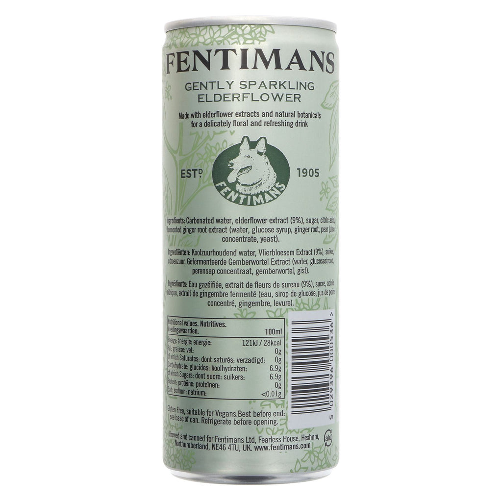 Fentimans Gently Sparkling Elderflower - gluten-free, vegan & no added sugar. Perfect alone or with a meal.