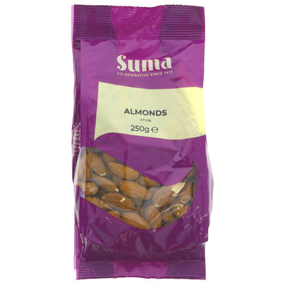 Suma Almonds - nutritious vegan snack with high calcium content, perfect for sweet recipes or on their own. No VAT charged.