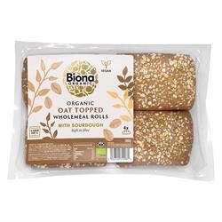 Biona | Organic Oat Topped Wholemeal Rolls (made with sourdough) 300g | 300g