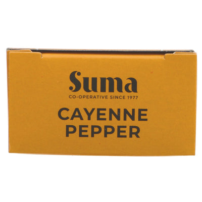 Organic cayenne pepper - add heat to your meals! Vegan-friendly, perfect for soups, stews, and sauces. Elevate your cooking game with Suma.