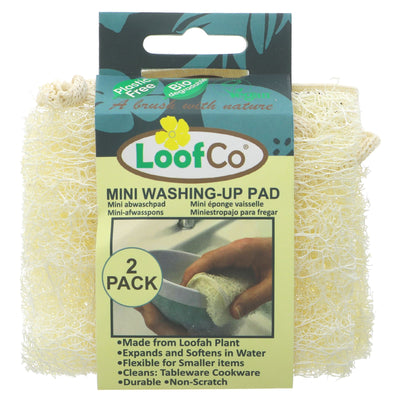 Loofco's Mini Washing Up Pad | 2 PACK | Made from natural Luffa Aegyptiaca plant, it's plastic-free and vegan.