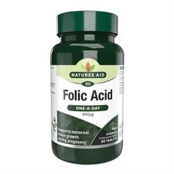 Natures Aid | Folic Acid - 400ug 90 Tablets | 90 tablet