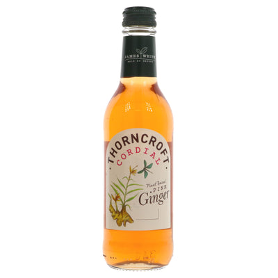 Thorncroft Pink Ginger Cordial - sweet, tangy, vegan & no added sugar. Add a zing to drinks, perfect with sparkling water or in cocktails.