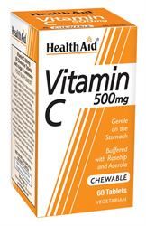 HealthAid | Vitamin C 500mg - Chewable (Orange Flavour) - 60 Tablets | 60 tablet