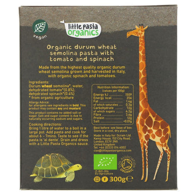 Little Pasta Organics | Animal Pasta Shapes - Tricolor - elephant,tortoise,lion,hippo | 300g