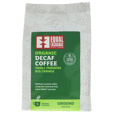 Equal Exchange Decaf Coffee | Malty Smooth, Caramel Richness | Fairtrade, Organic, Vegan | 200g