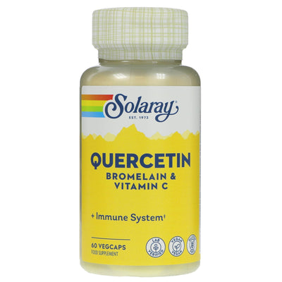 Solaray Quercetin Bromelain & Vit C Capsules - Gluten-Free & Vegan Formula with Bioflavonoids & Vitamin C for Health & Wellness.