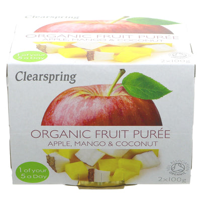 Clearspring | Apple,Mango,Coconut Puree Org | 2x100g