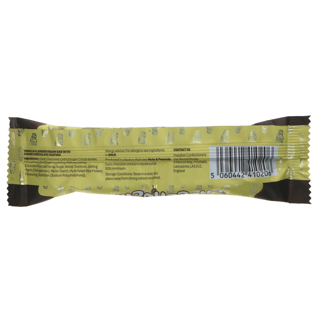 Gluten-free & vegan Mallowout Bar: creamy vanilla marshmallow wrapped in moo-free dark chocolate. 35G.