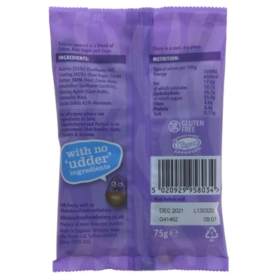 Nudders | Dairy Free Chocolate Raisins | 65g