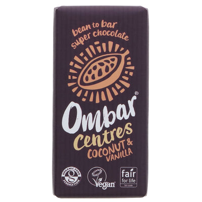 Ombar's Coconut and Vanilla Centre - Fairtrade, gluten-free, organic, vegan, and no added sugar!