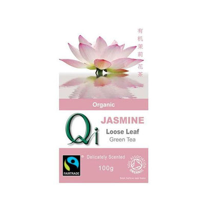 Organic & vegan Qi Green Tea with Jasmine. Aromatic loose leaf tea authentically prepared the traditional Chinese way.