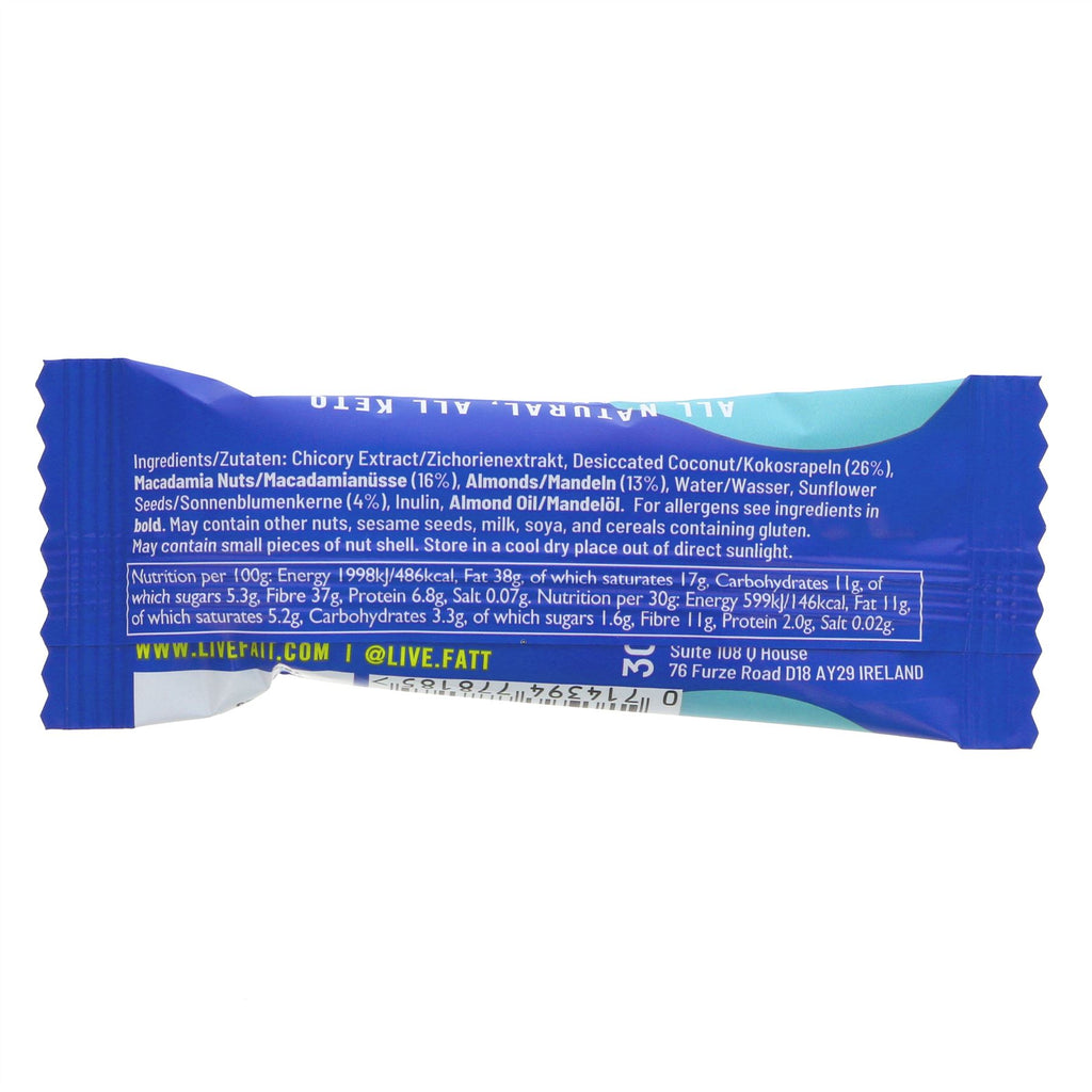 Fatt Bar | Fatt Coconut + Macadamia Bar | 30g