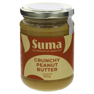 Suma Crunchy Peanut Butter - No Salt, Vegan & Free from Palm Oil, Sugar & Hydrogenated Fats. Perfect on toast or in smoothies.