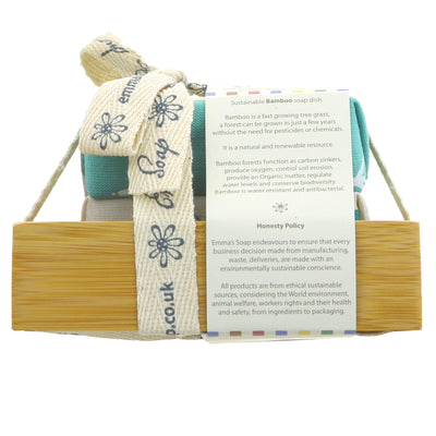 Emma's Soap | Bamboo Gift Set - Avocado - 2 soaps plus soap dish | 3.18kg