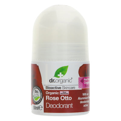 Dr Organic Rose Otto Deodorant - Vegan and Non-Clogging Formula for All-Day Freshness