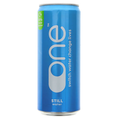 One Water's Still Natural Spring Water - Vegan, Carbon Neutral Cans, Sustainably Packaged, Funds Clean Water Projects.