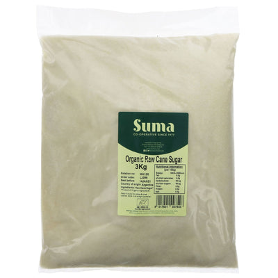 Suma's Organic Raw Cane Sugar - perfect for tea or coffee. Vegan-friendly, organic and allergen-free.