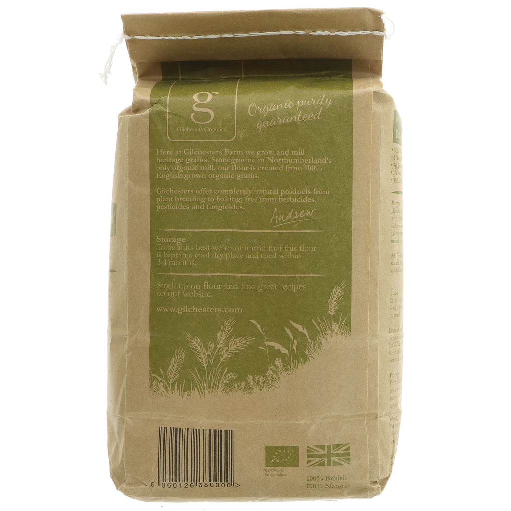 Gilchesters Organics | Strong 100% Whole Wheat Flour - stoneground, organic | 1.5kg