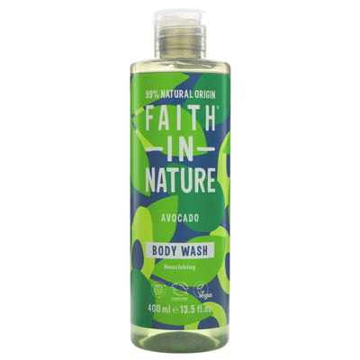 Vegan body wash with nourishing avocado - 400ml. Gluten-free and refreshing. VAT charged. Part of Health & Beauty collection.