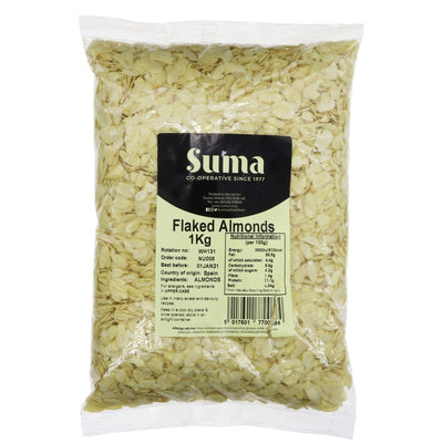 Suma's Flaked Almonds: Vegan, High Calcium, Nutritious & Delicious 1 KG Pack