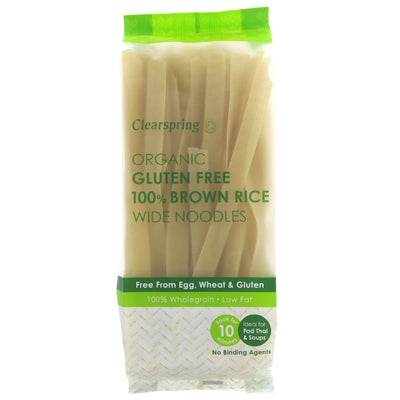 Brown Rice Wide Noodles - Organic, Vegan & Gluten-Free addition to any meal. Perfect for stir-fries, soups, or as an alternative to pasta!