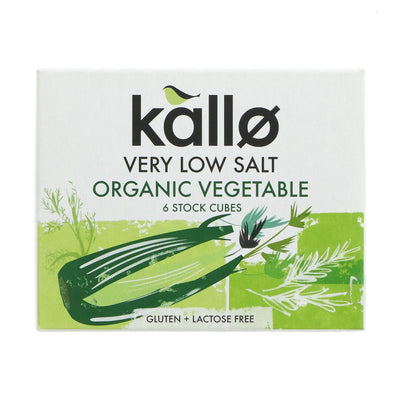 Kallo Low Salt Veg Stock Cubes - Organic, Vegan & Gluten-Free | 60g