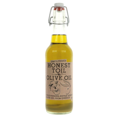 Honest Toil Extra Virgin Olive Oil - Pure & Hand-Picked from Greece, Perfect for Cooking, Drizzling & Dipping - Vegan