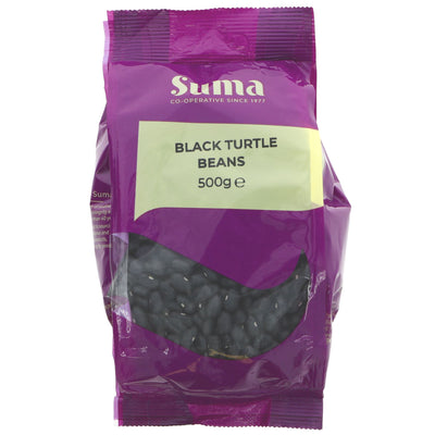 Suma Black Turtle Beans - Vegan, Creamy & Earthy. Perfect for Soups, Salads & More. 500g.